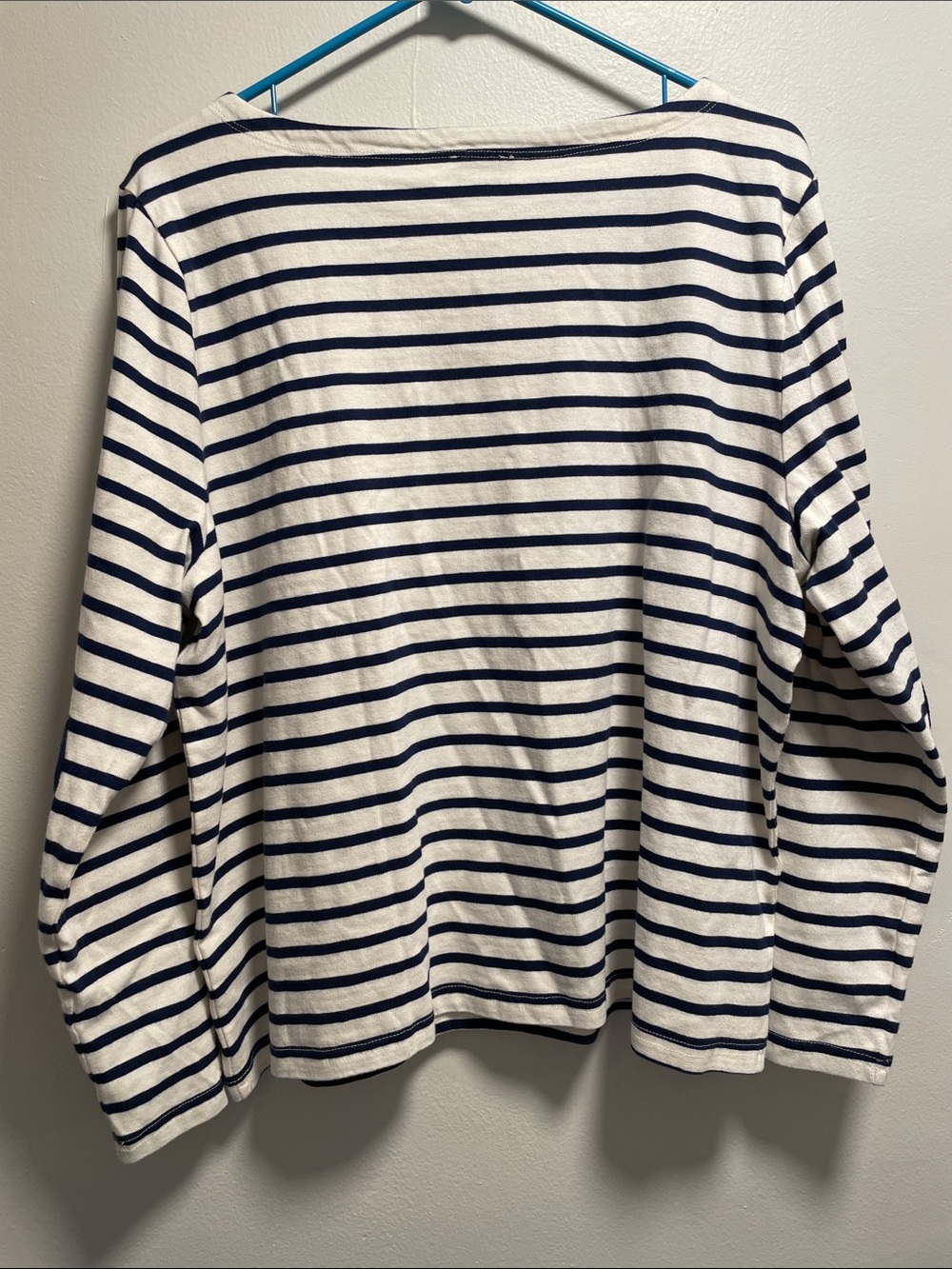 J.Crew - Heart on my sleeve long sleeve white and blue striped top - Picture 3 of 6